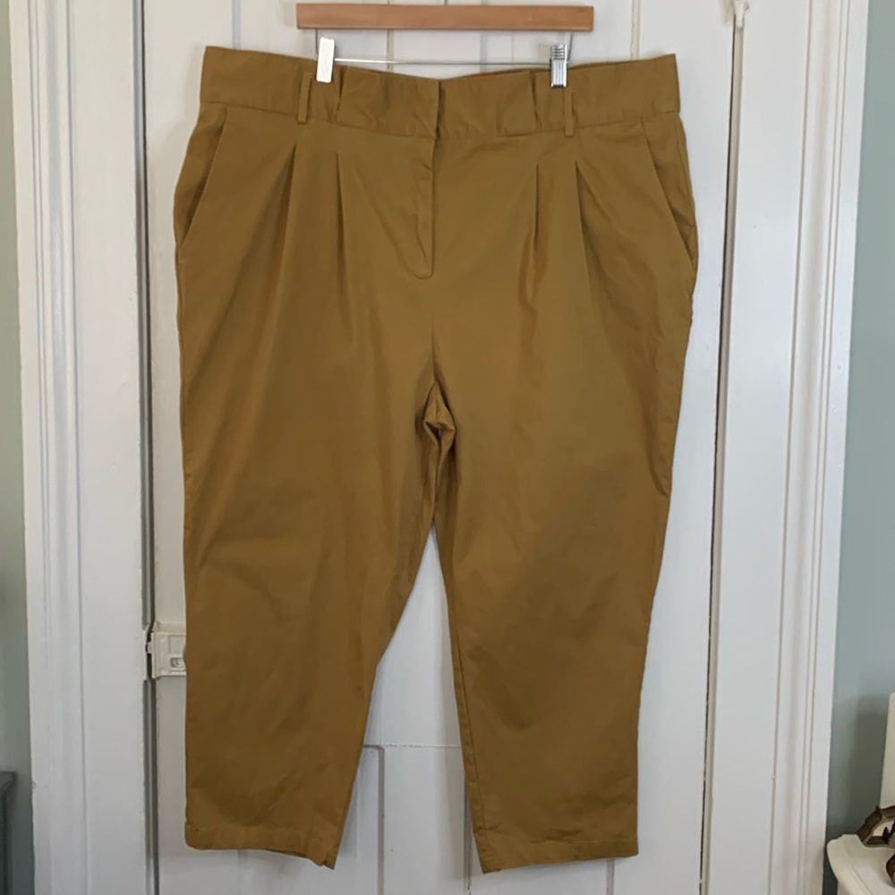 OPHELIA ROE PLEATED CAMEL PAPERBAG PANTS